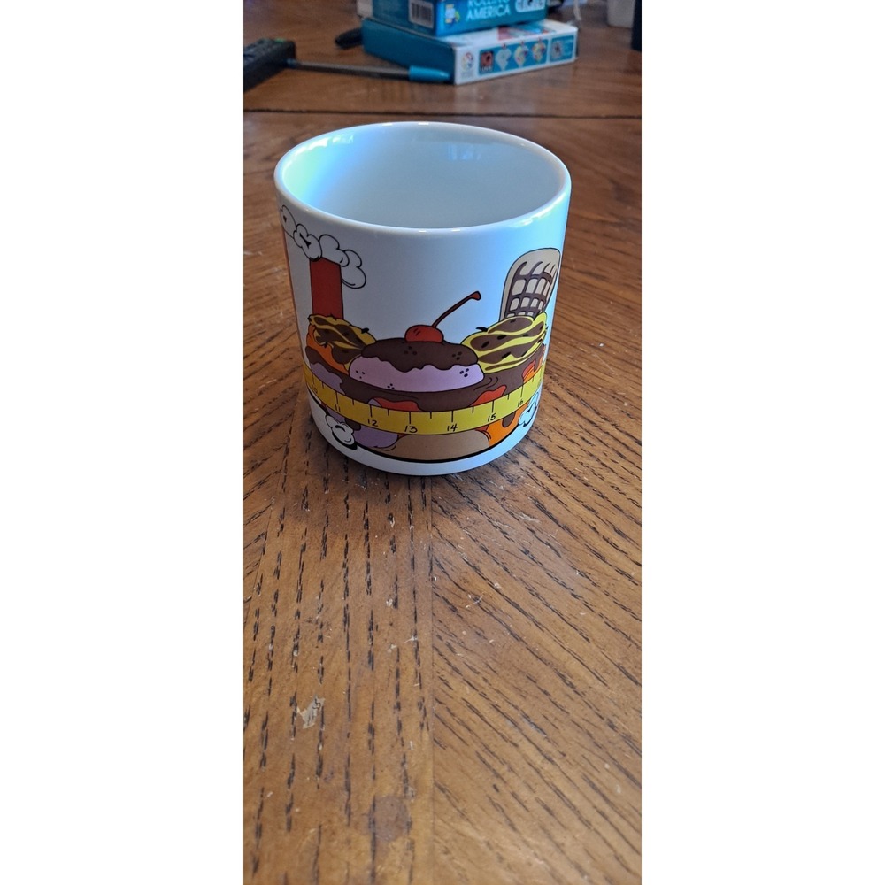 Vintage 1985 United China & Glass Co  Ceramic Mug THINK THIN Food Art By Feight - Picture 2 of 5